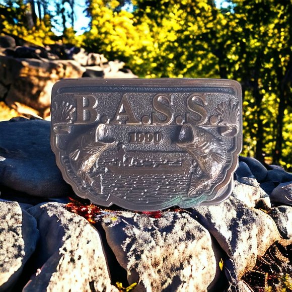 "RARE" 1990 BASS ANGLER SPORTSMAN SOCIETY FISHING BELT BUCKLE - Picture 2 of 8